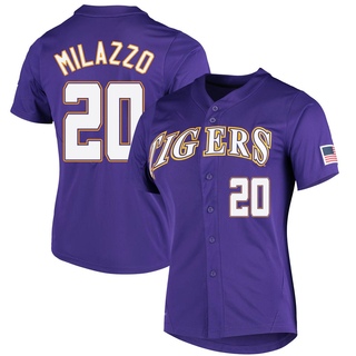 Alex Milazzo Replica Women's LSU Tigers Natural Full-Button