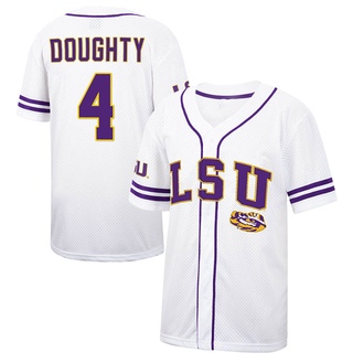 Cade Doughty Replica Men's LSU Tigers Natural Full-Button Baseball