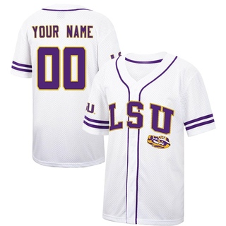 Custom Replica Youth LSU Tigers Natural Full-Button Baseball