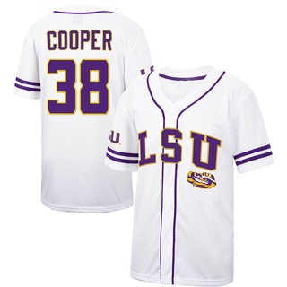 Riley Cooper Replica Men's LSU Tigers Natural Full-Button Baseball Jersey -  LSU Store