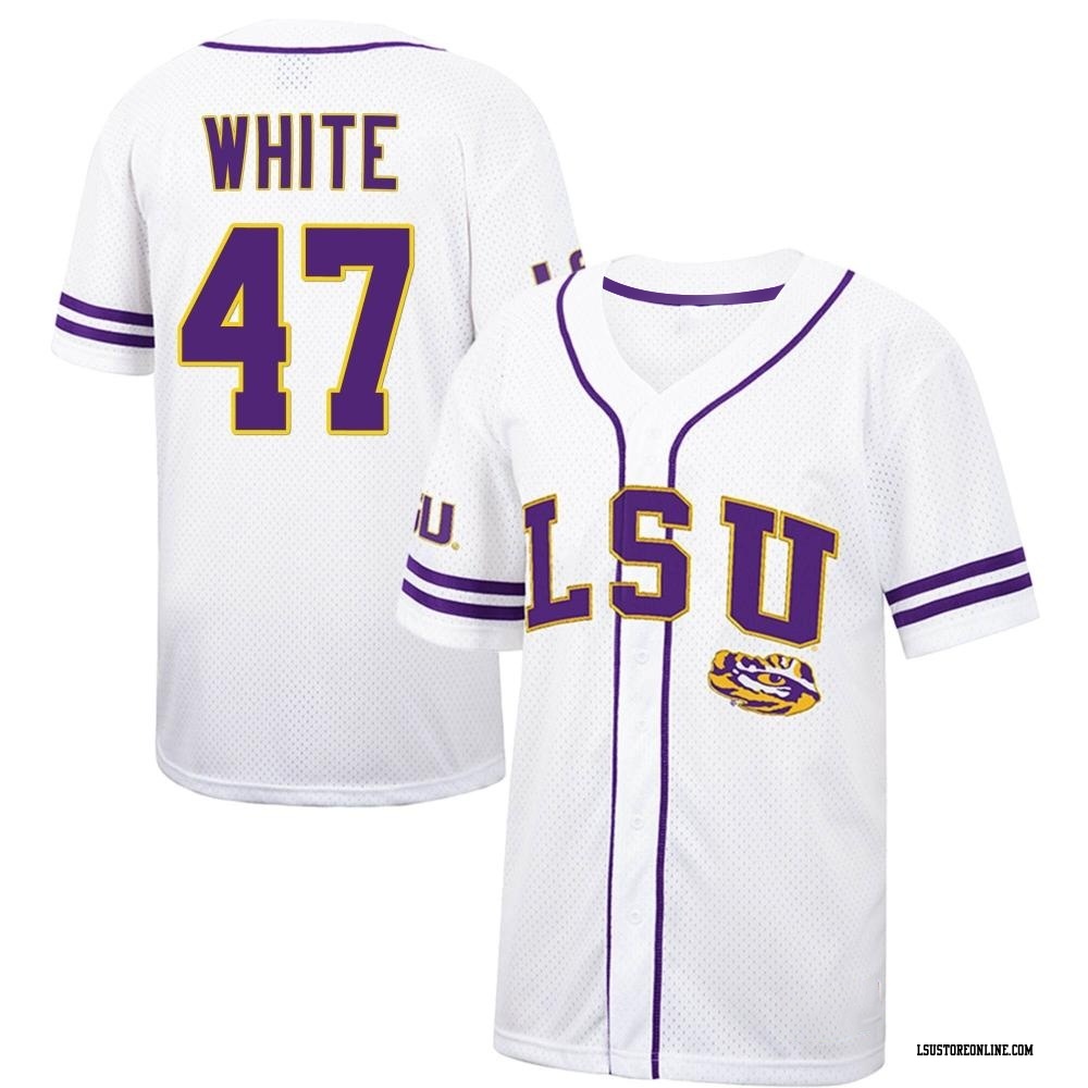 LSU Tigers Baseball Jersey Tommy White #47 National Champions NCAA College Stitched