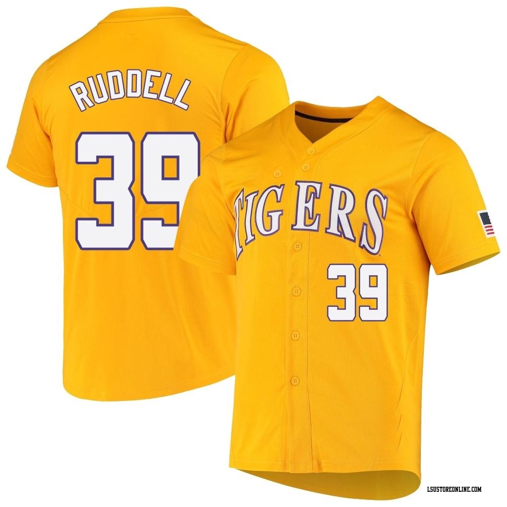 Zeb Ruddell Replica Yellow Youth LSU Tigers Full-Button Baseball Jersey ...